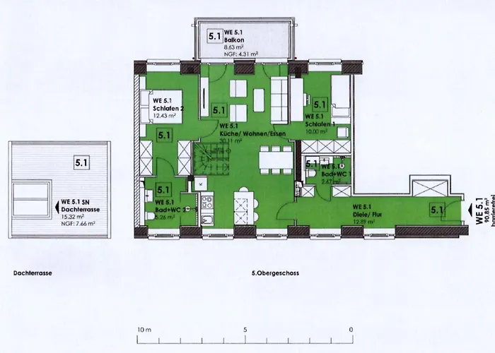 Prora - Grosse Dachgeschoss Mit Panorama Dachterrasse Und Waschmaschine - Meeresrauschen * Binz